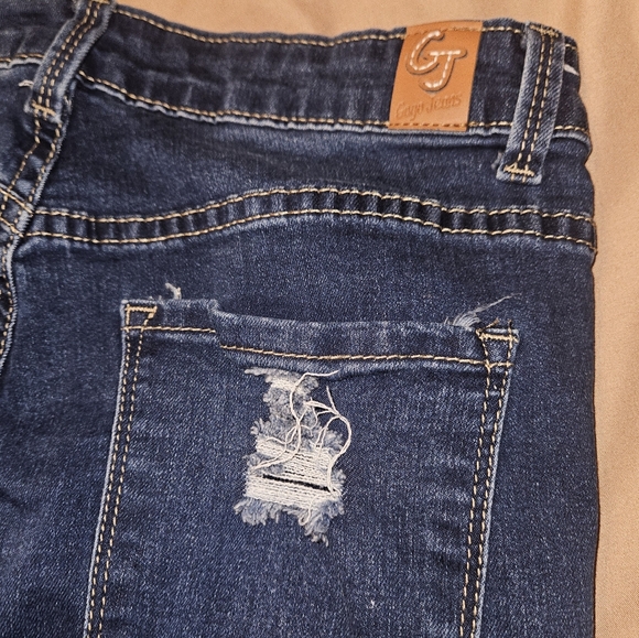 GoGo Jeans High Rise Ankle Raw hem Ripped Destroyed Skinny Stretch - Picture 6 of 15